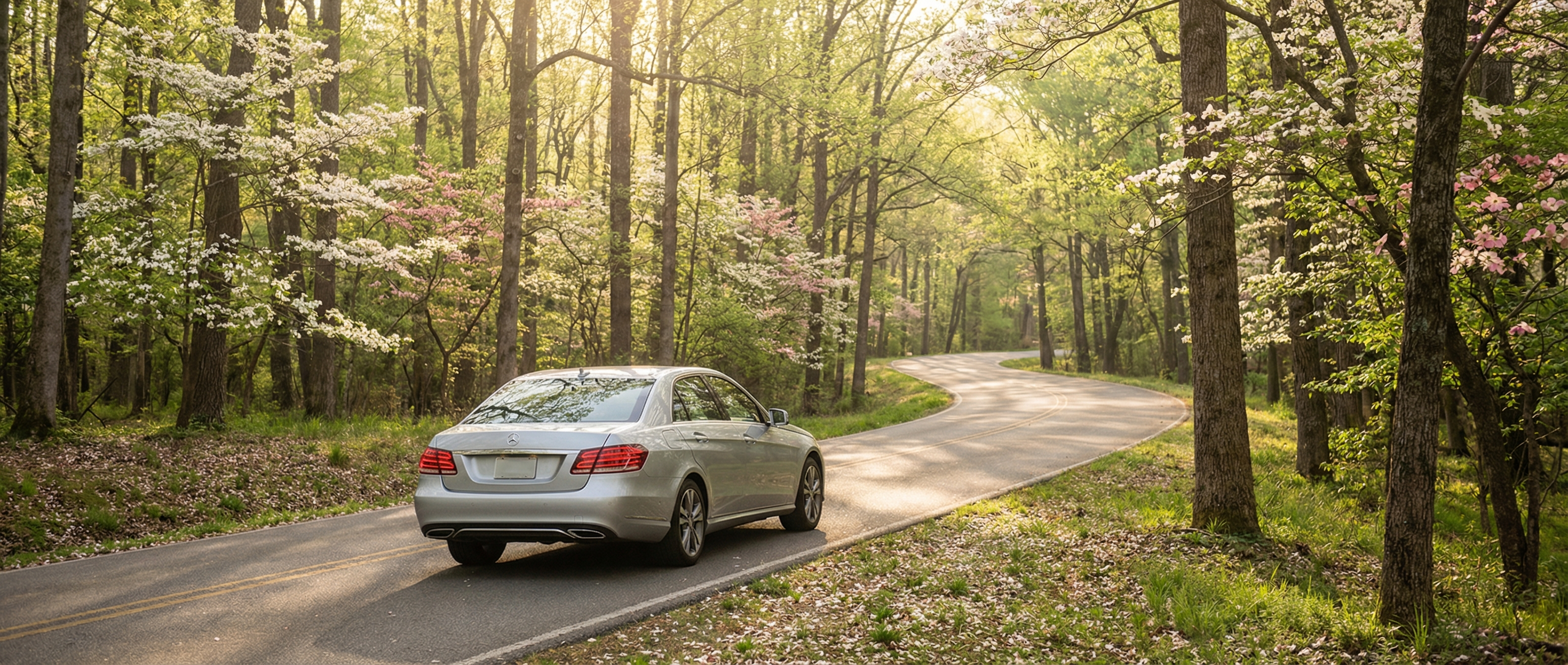 Mercedes-Benz handling curved Georgia roads near Duluth GA